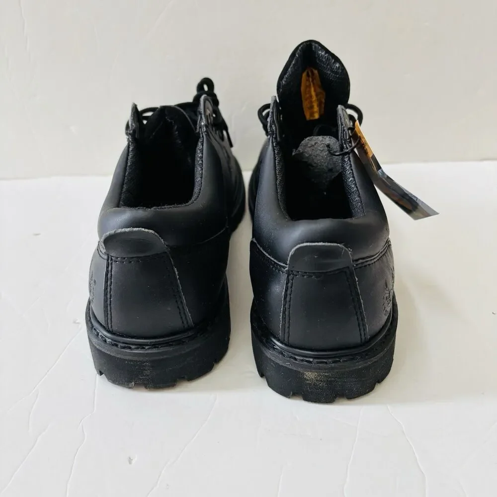 KINGSHOW MEN'S WORK BOOTS BLACK LEATHER LACE UP AND OIL RESISTANT SIZE 9.5/10/12